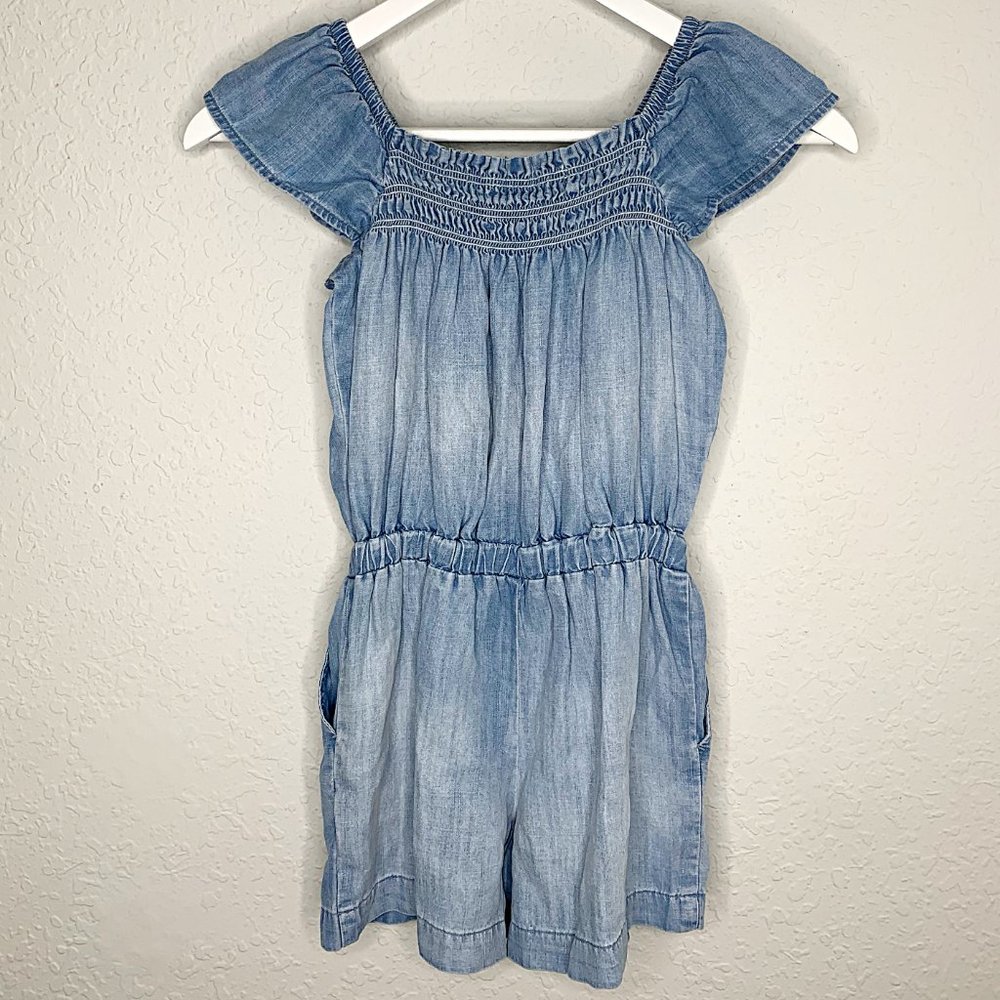 Anthropologie Cloth & Stone Sweet Chambray Kids Romper in Denim - Picture 7 of 12